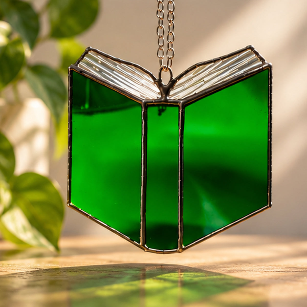 Mini stained glass book-Green