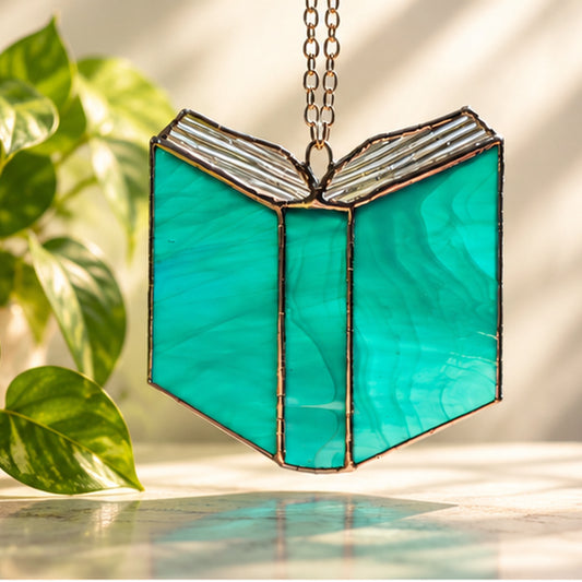 Mini Stained Glass Book-Turquoise